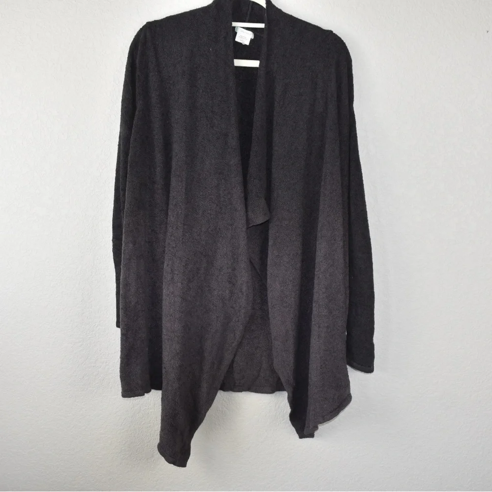 Shimera Cozy Open Front Waterfall Ombre Cardigan Wrap Gray M Medium